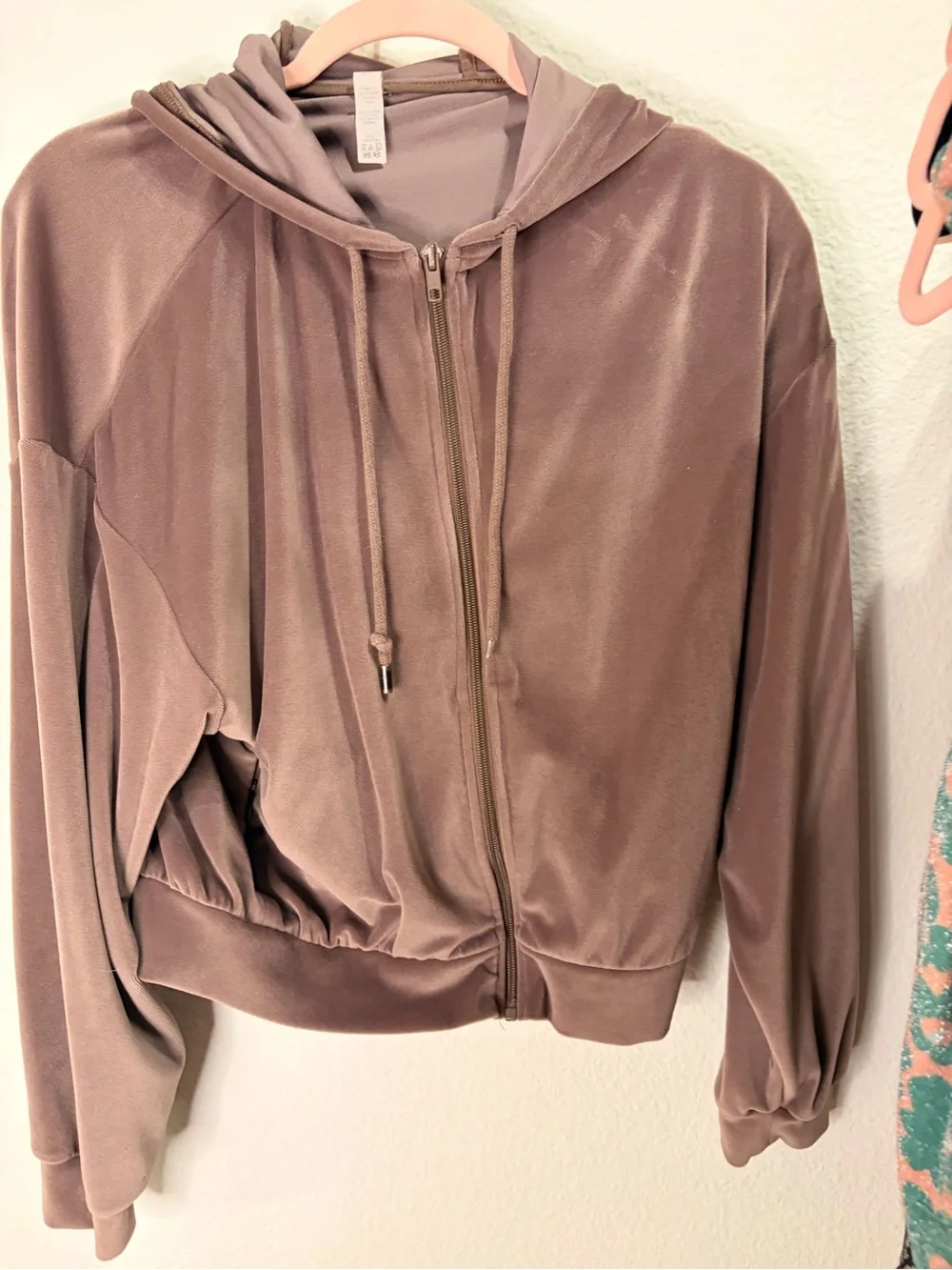 ALO Yoga Dusty Rose Velour Hoodie